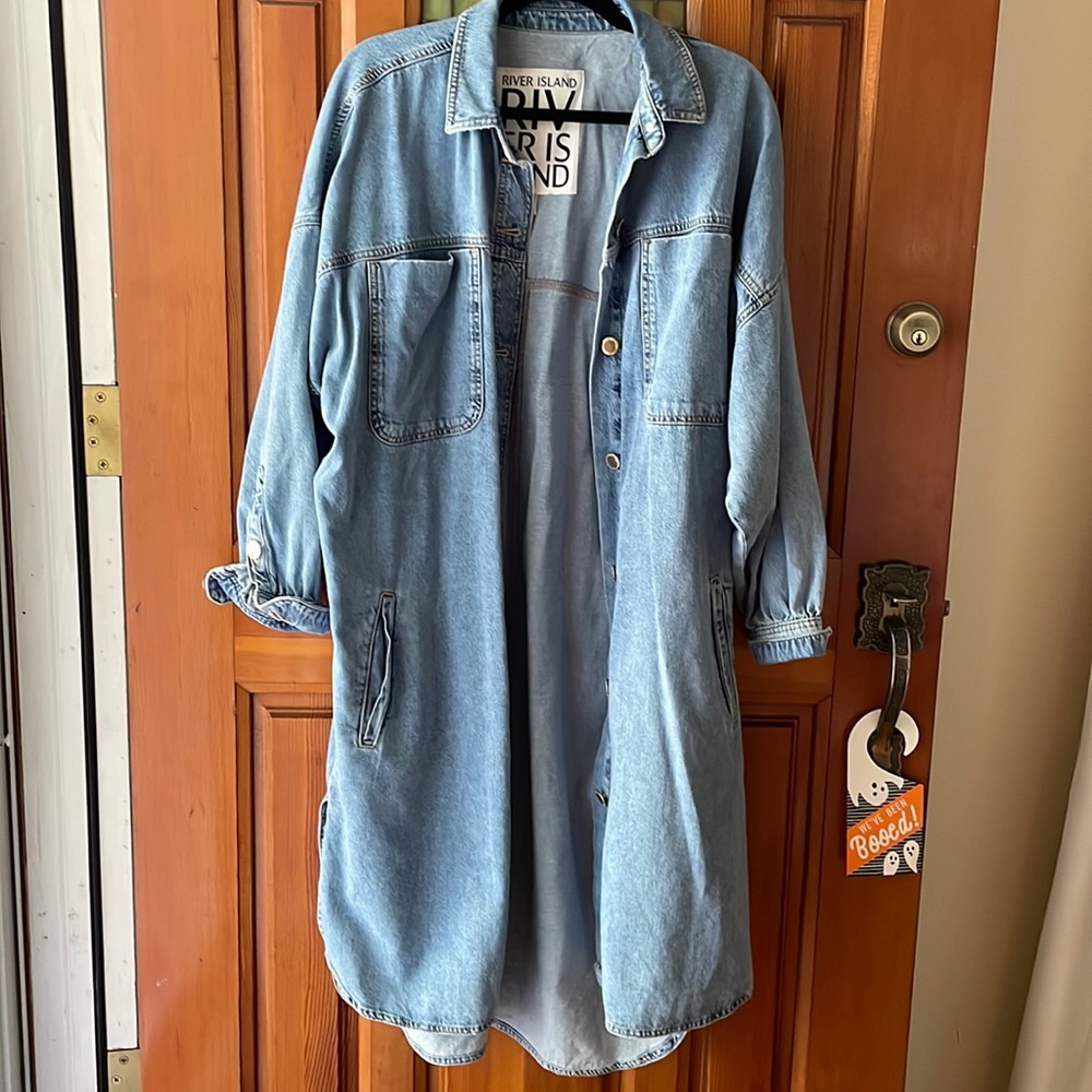 NWOT  River Island Longline Denim Shacket
